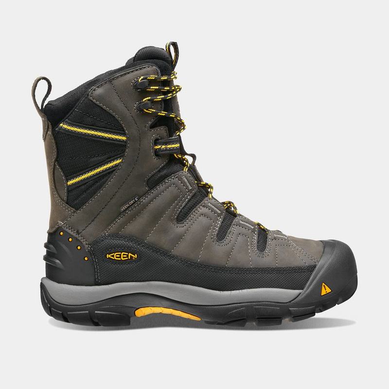 Keen Summit County Waterproof Mens Winter Boots Dark Olive/Black Clearance (3149-UCKQO)